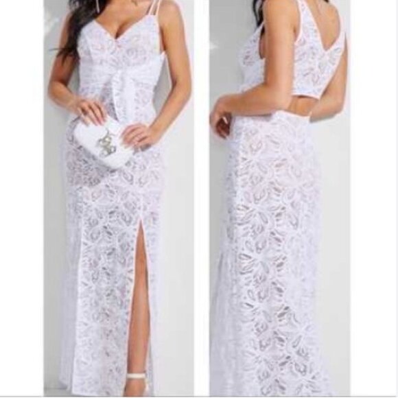 Guess White Lace Zandra Maxi Dress, Size XS NWT - Picture 1 of 12